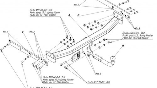 CARLIG REMORCARE FORD KUGA 2008-2012 COD:E/042