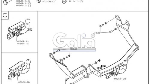 Carlig Remorcare Ford Transit Connect 2002-