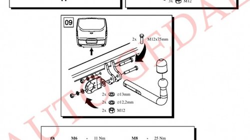 CARLIG REMORCARE FORD TRANSIT CUSTOM 2013-PREZENT COD:E/049