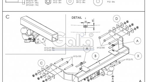 Carlig Remorcare Ford Transit Duba fara scara