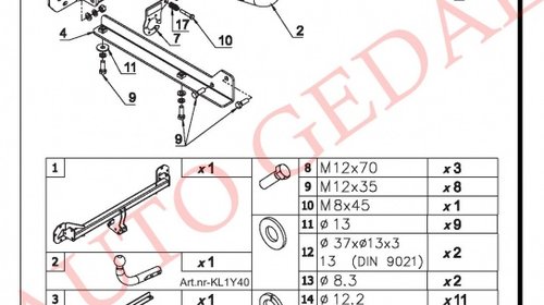 CARLIG REMORCARE HONDA CIVIC COMBI 2014-prezent COD:Y40S