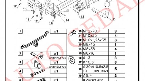 CARLIG REMORCARE HONDA CR-V IV 2012-prezent COD:H/023