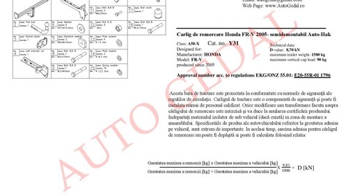 CARLIG REMORCARE HONDA FR-V 2004-2010 COD:Y31S