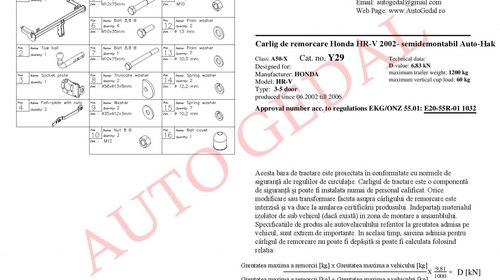 CARLIG REMORCARE HONDA HR-V 2002-2014 COD:Y29S