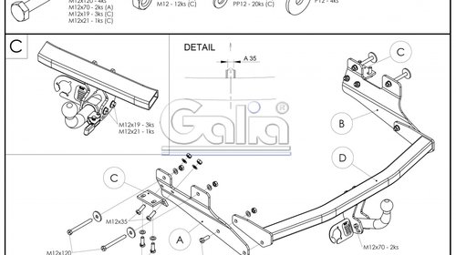 Carlig Remorcare Hyundai H1 2008- (demontabil automat)