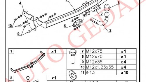 CARLIG REMORCARE HYUNDAI IX20 2010-prezent COD:J/042