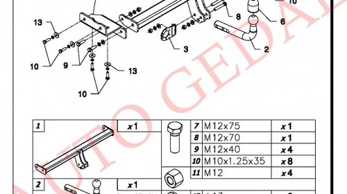 CARLIG REMORCARE HYUNDAI IX35 2010-2015 COD:J/038