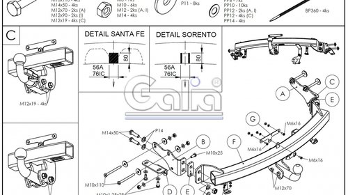 Carlig Remorcare Hyundai Santa Fe III 09/2012- (demontabil automat)