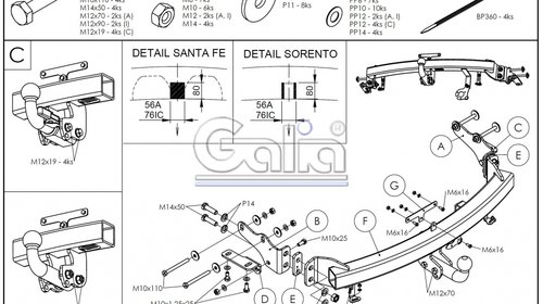 Carlig Remorcare Hyundai Santa Fe III 09/2012-