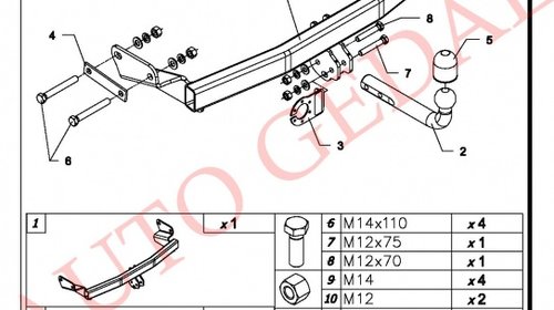 CARLIG REMORCARE JEEP COMPASS 2006-2011 COD:J/070