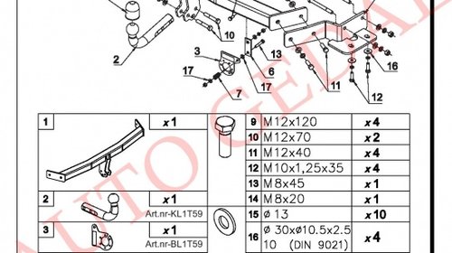 CARLIG REMORCARE KIA SORENTO 2009-2012 COD:K/028