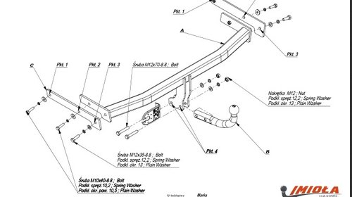 Carlig Remorcare marca Hakpol pentru Audi A3 03-2011, Omologat RAR/EU, Garantie 60 Luni