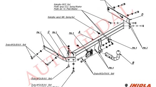 CARLIG REMORCARE MAZDA 5 2005-2008 COD:X/019