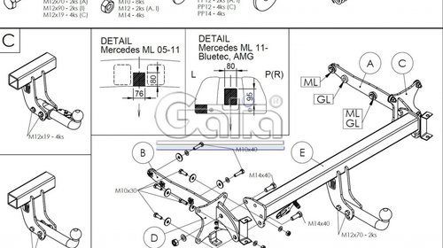 Carlig remorcare Mercedes GL 2005-2012 ( demontabil automat)