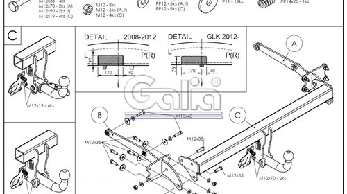 Carlig remorcare Mercedes GLK 2008-