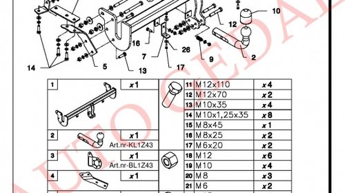 CARLIG REMORCARE Mitsubishi ASX 2010-PREZENT COD:Y/028