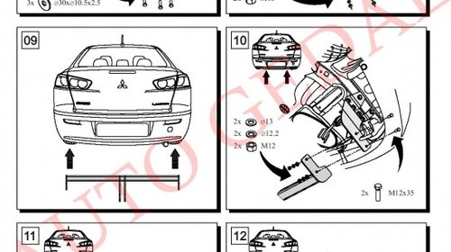 CARLIG REMORCARE MITSUBISHI LANCER BERLINA 2003-2008 COD:Y/014