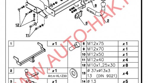 CARLIG REMORCARE MITSUBISHI LANCER COMBI 2003-2008 COD:Z30S