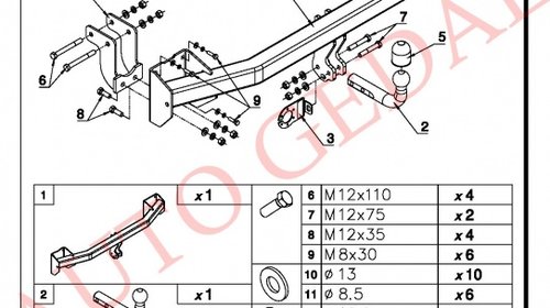 CARLIG REMORCARE MITSUBISHI OUTLANDER 2012-prezent COD:Y/029