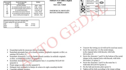 CARLIG REMORCARE NISSAN NAVARA CU TEAVA 2005-2016 COD:N/033