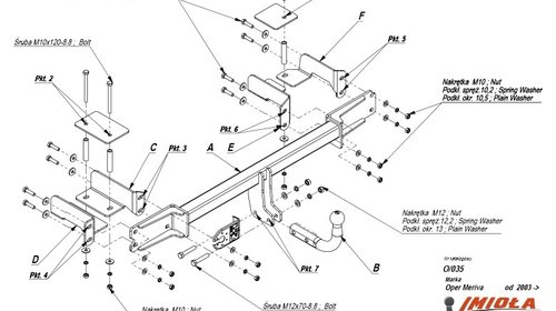 Carlig remorcare Opel Meriva 2002-2010 (Hakpo