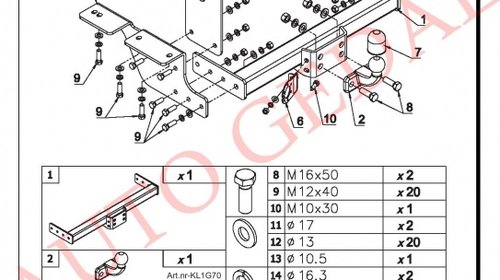 CARLIG REMORCARE OPEL MOVANO PLATFORMA 2010-prezent COD:R/052