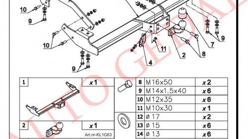 CARLIG REMORCARE OPEL VIVARO B 2014-prezent COD:R/066