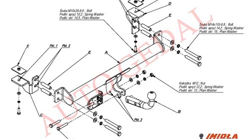 CARLIG REMORCARE OPEL ZAFIRA A 1998-2005 COD:O/019