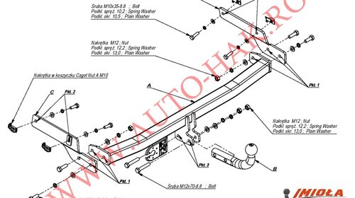 CARLIG REMORCARE PEUGEOT 206 2003-PREZENT COD:P/023