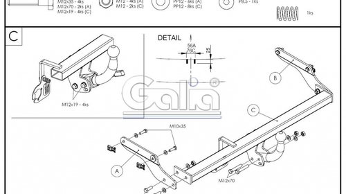 Carlig Remorcare Peugeot 206, 206+, 2003- (demontabil automat)