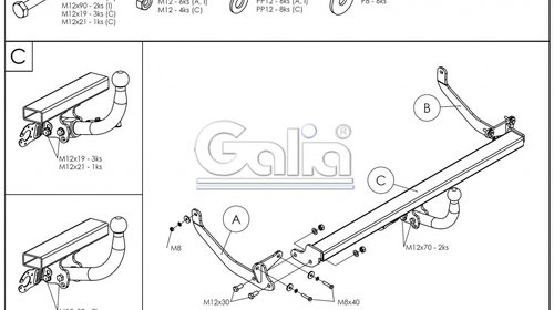 Carlig Remorcare Peugeot 308 Combi 2008- (demontabil automat)