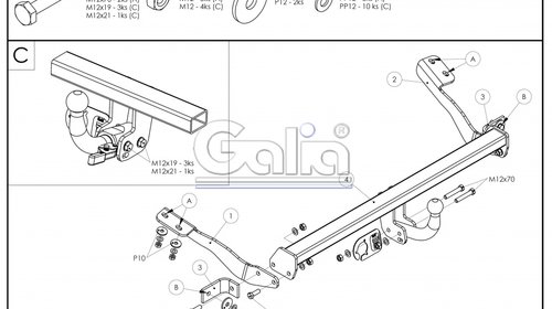 Carlig Remorcare Peugeot Partner II 2008- (demontabil automat)