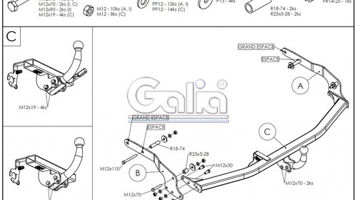 Carlig Remorcare Renault Espace 2002- (demontabil automat)