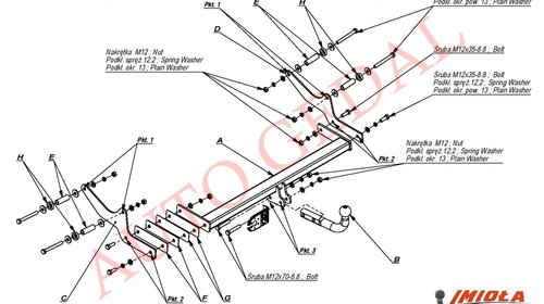 CARLIG REMORCARE RENAULT LAGUNA HATCHBACK 2007-prezent COD:R/043