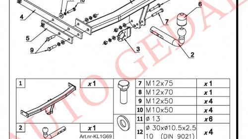 CARLIG REMORCARE RENAULT LATITUDE 2011-prezent COD:R/060