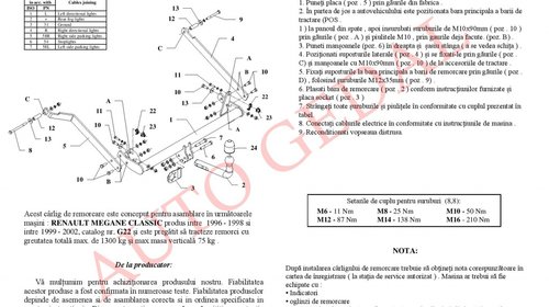 CARLIG REMORCARE RENAULT MEGANE HATCHBACK 1995-1999 COD:R/010