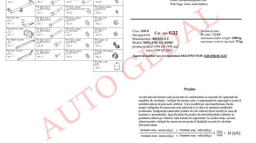 CARLIG REMORCARE RENAULT MEGANE HATCHBACK 1995-1999 COD:R/010