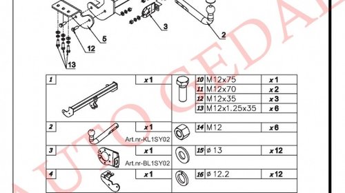 CARLIG REMORCARE SSANGYONG KORANDO 2010-prezent COD:SY02S