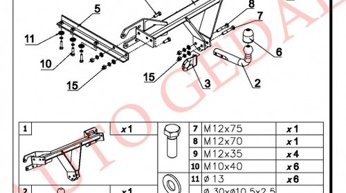 CARLIG REMORCARE SUBARU LEGACY OUTBACK 2009-2014 COD:U/006