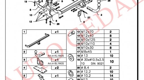 CARLIG REMORCARE SUZUKI SX4 TRACTIUNE FATA 2006-2014 COD:F/026