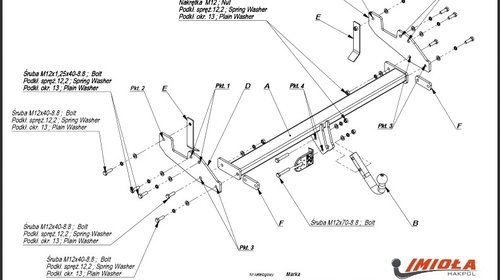 Carlig Remorcare TOYOTA HILUX 4x4 2005-2010