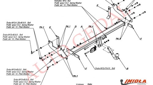 CARLIG REMORCARE TOYOTA HILUX TRACTIUNE INTEGRALA 2005-2010 COD:T/030