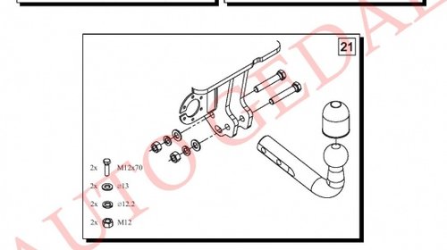 CARLIG REMORCARE TOYOTA LAND CRUISER 2009-prezent COD:T/028