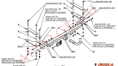 CARLIG REMORCARE VECTRA B BERLINA 1995-2003 COD:O/018