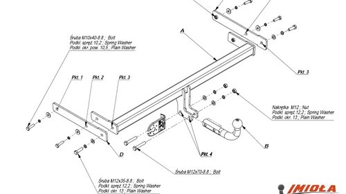 Carlig Remorcare VOLKSWAGEN BORA berlina 1998