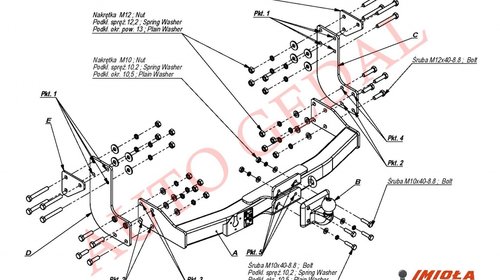 CARLIG REMORCARE VOLKSWAGEN LT DUBA CU SCARA 1995-2006 COD:M/012