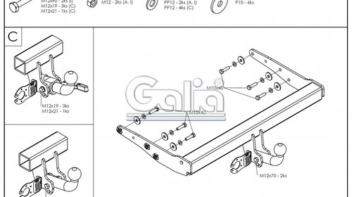 Carlig Remorcare Volkswagen T5 Transporter Caravelle Multivan 03- dem.