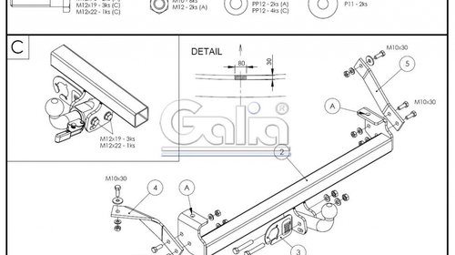 Carlig Remorcare Volkswagen Caddy 1995-2004 (