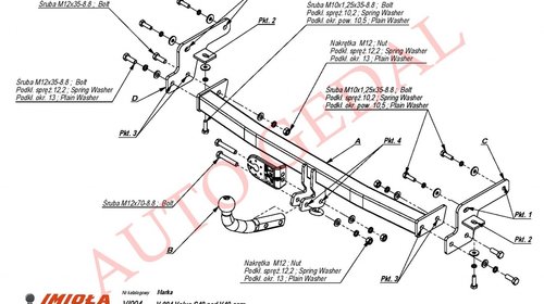 CARLIG REMORCARE VOLVO S40 (VS) 2000-2004 COD:V/004