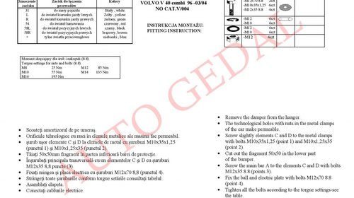 CARLIG REMORCARE Volvo S60 (VS) 2010-PREZENT COD:V/033